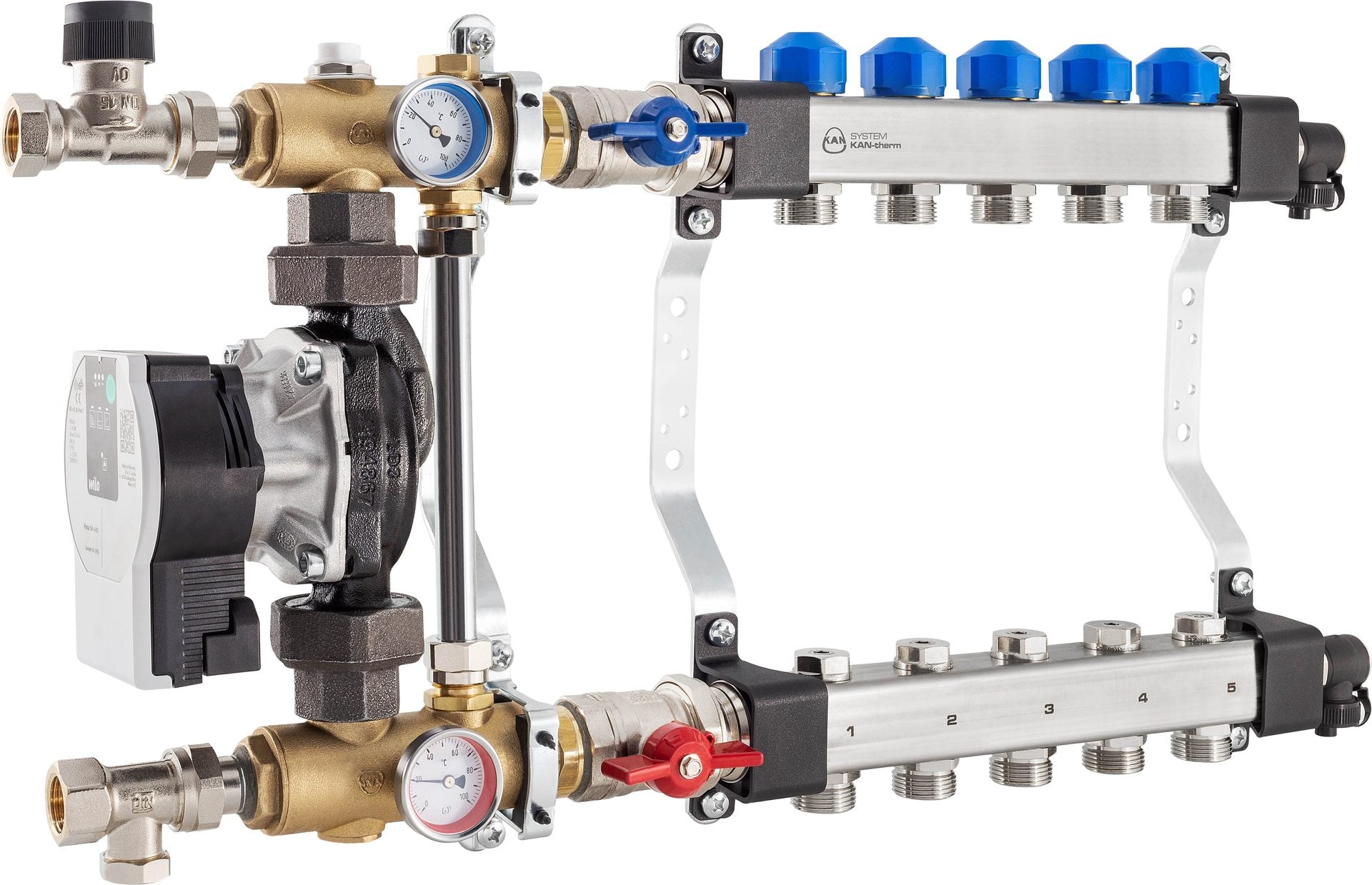 Manifold med Blandeenhet KAN-therm InoxFlow USVP-serien